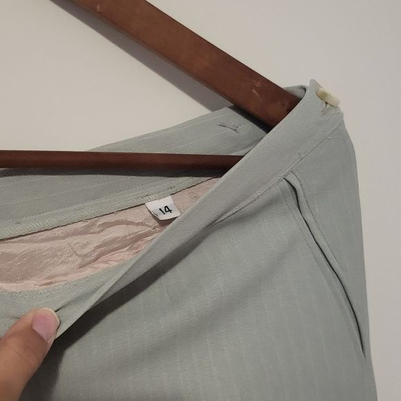 Vintage business look set jacket and pants size 14 modifies gray - Picture 6 of 9